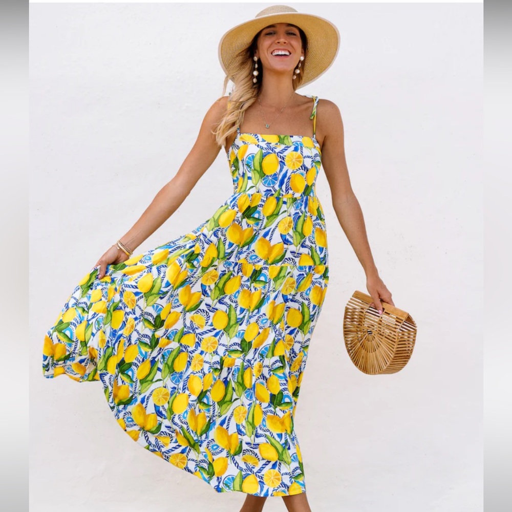 COPY - Kenny flowers lemon maxi dress